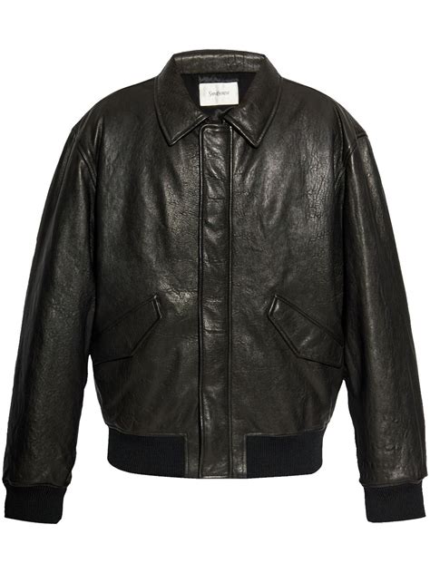 saint laurent leather bomber jacket